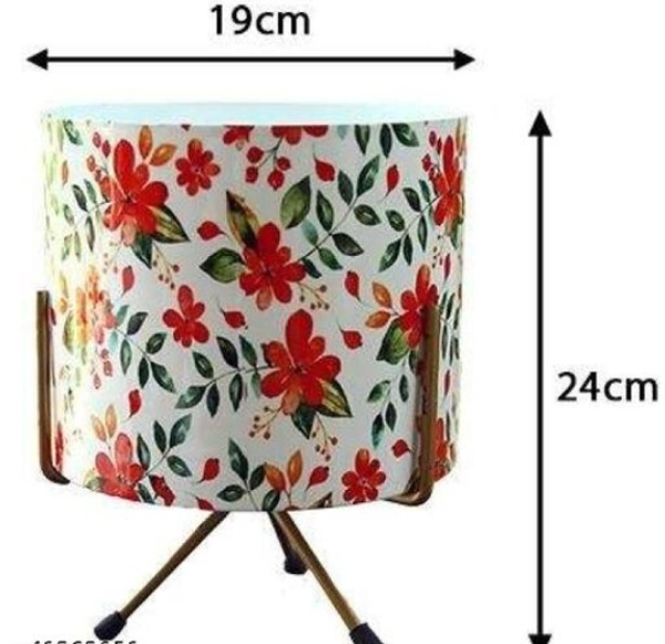 GREYFOX 10 inch Metal Planter Pot or Home & Garden ( WHITE Flower ) Decor With just Wipe of a Clean Dry or Wet Cloth, It Gets Cleaned, Shiny and Even Neweration - Free Size, White Golden, Metal, White Flower Printed, Pack of1